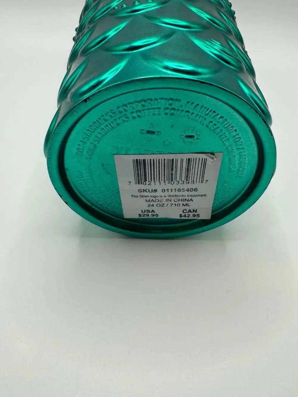 Starbucks Purple and Green Siren Mermaid Scales Cold Cup Tumbler 24 oz